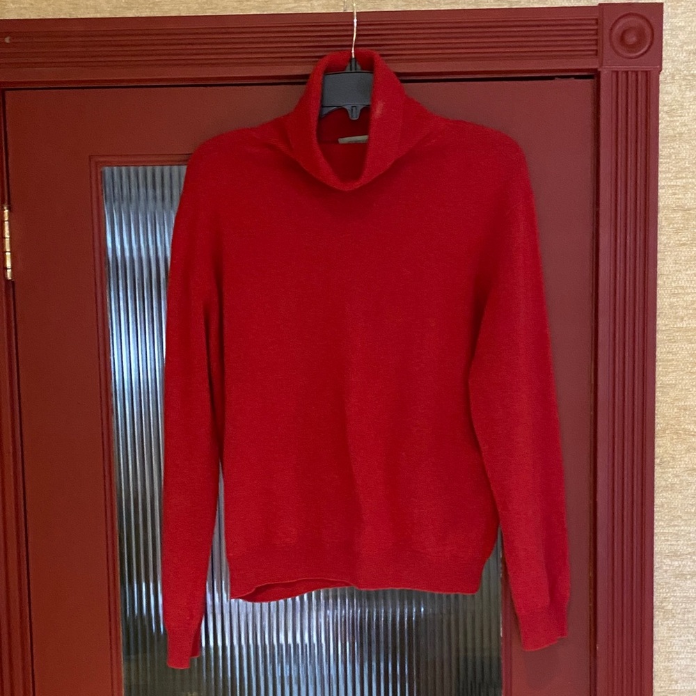 💯 Cashmere Luxurious Red Turtleneck In Excellent Condition